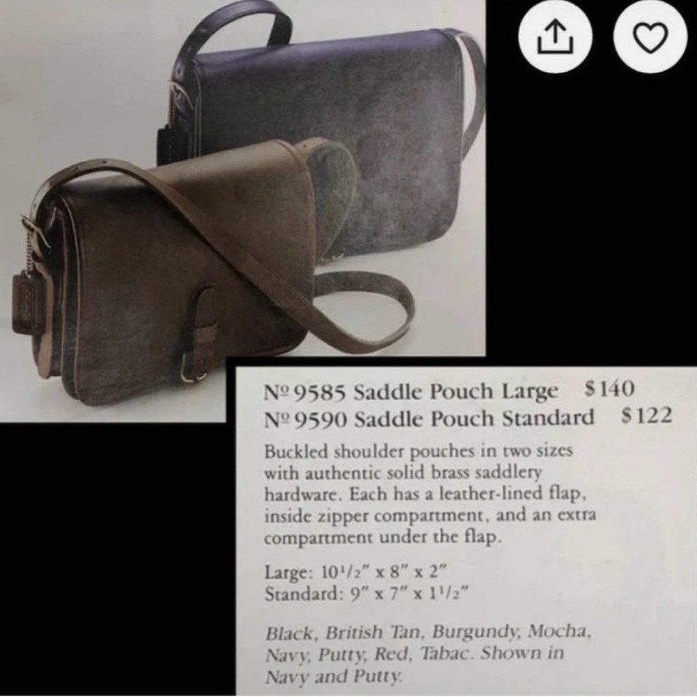 Vintage Coach Saddle Pouch Large, No. 9585 - Picture 11 of 11